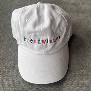 Breadwinner Embroidered Dad Hat White rainbow money with Katie